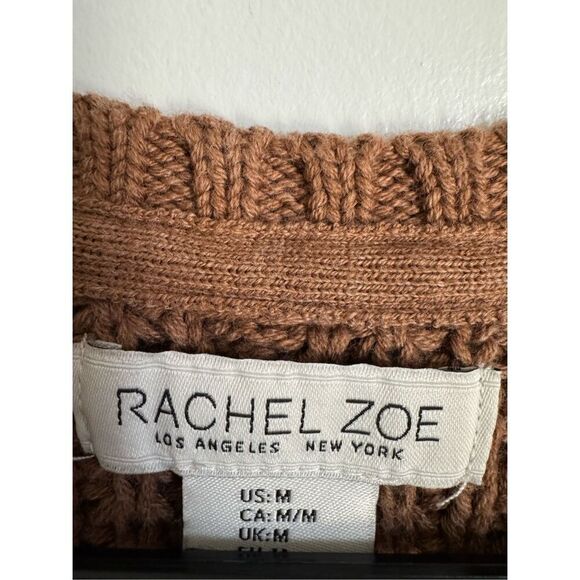 Rachel Zoe Womens Brown Chunky Cable Knit Pullover Sweater Vest sz M Minimalist - Picture 4 of 5